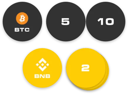 BTC and BNB coins